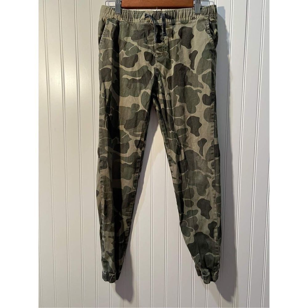Rustic Blue Camo Jogger Pants Boys Size L 14/16